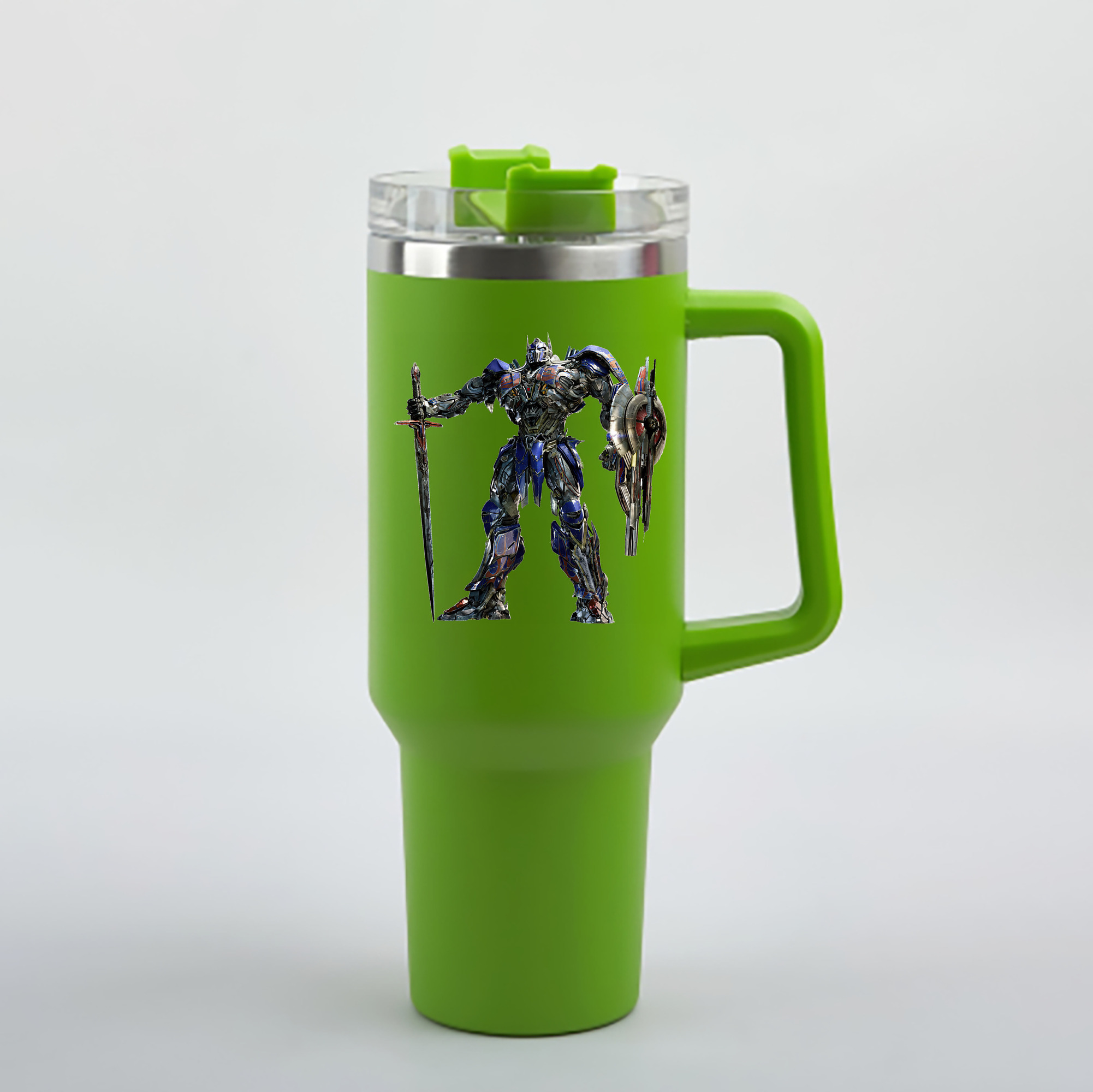 （画像用） Transformers トランスフォーマー 1200mL車用タンブラー - クリスタルステッカー（プラスチックストロー付き）